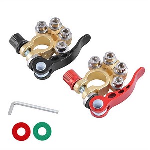 [Hot Item] 12V Battery Terminal Connector Brass Positive/Negative Posts with Quick Disconnect Top Post Battery Terminals Clamp