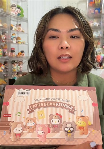 Full set of @MINISO United States Hello Kitty and Friends Latte Bear Fitness Figures! #myminisousa #minisoambassador #blindbox #unboxing