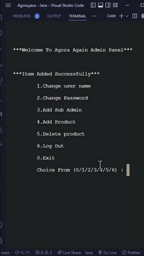 #shorts A Full E Commerce Console Base Application Using Java | OOP | ‪@iqracs‬