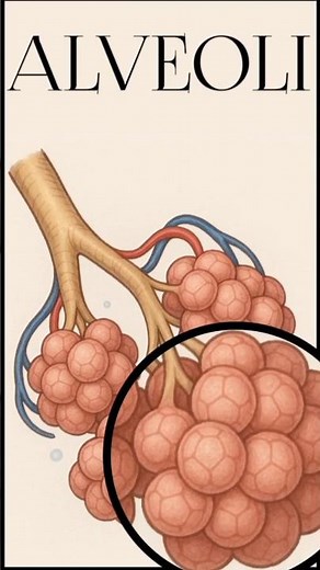 Alveoli Function Explained | Respiratory System Short. #anatomy #alveoli #respiration