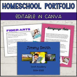 Homeschool Teacher Portfolio Templates | Editable Homeschool Student Portfolio