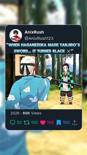 “WHEN HAGANEZUKA MADE TANJIRO’S SWORD… IT TURNED BLACK ⚔️”#shorts #demonslayer #kimetsunoyaiba
