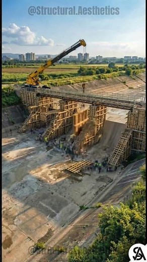 How They Build Giant Water Dams #shorts #construction #engineering #timelapse