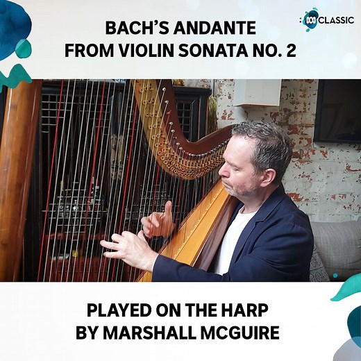 2.1K views · 293 reactions | More Bach on the harp! Marshall McGuire performs live at home for Classic Drive with Vanessa Hughes. | ABC Classic | Facebook