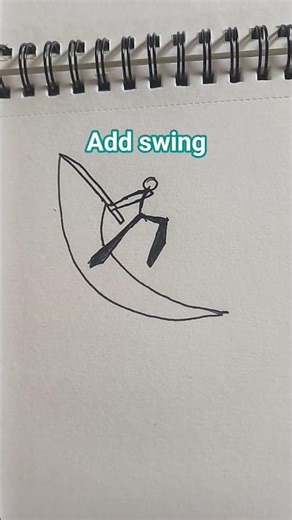 easy way to draw stickman sword swing #art #drawing