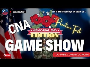 🛏️ CNA Practice Test Game Show! Promote Resident Health & Function 💪 | 4YourCNA | 5/20/25