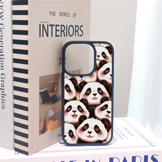 Custom Adorable Panda Pattern With Fine Glitter iPhone Case by Handmade - Etsy