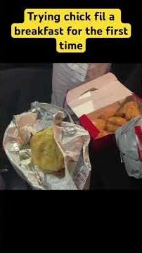 Trying chick fil a breakfast for the first time! #fyp #relatable #food #mukbang #shortsfeed #shorts