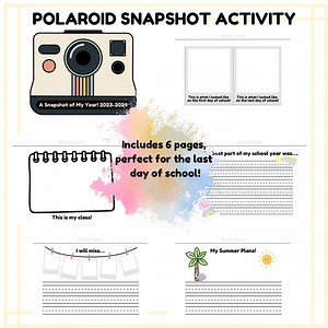 Polaroid Pre K Activities, Classroom Activities, Pre-k Lessons, End of Year Class, Fill in the Blank Activities, Flipbook Activities - Etsy UK