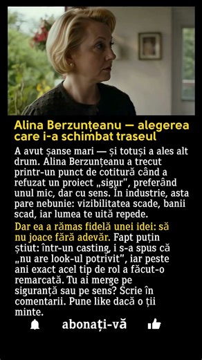 Alina Berzunțeanu — alegerea care i-a schimbat traseul