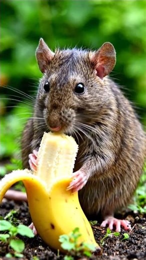 rat eating ripe banana#shorts