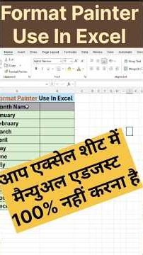 Format Painter Use In Excel #excelformulas #exceladvanced #exceltips #exceltutorial #exceltricks