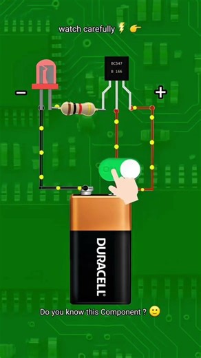 how transistor works a tiny base current controls a bigger and current and turns the led on