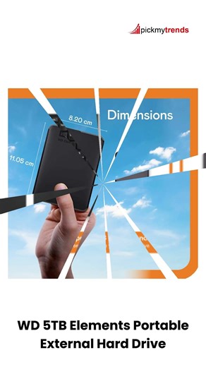 WD 5TB Elements Portable External Hard Drive #ExternalStorage #PortableSSD