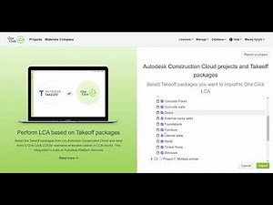 Autodesk Takeoff | One Click LCA tutorial