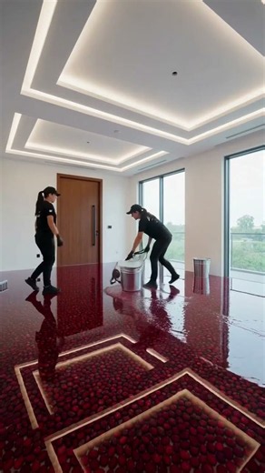 This Luxury Ruby Epoxy Floor Is Absolutely Unreal! ❤️✨ #fyp #viralreels #shorts