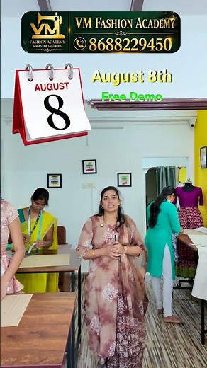 VM Fashion Academy 🎓 | August 8th FREE Demo Class | Learn Fashion Designing & Stitching | Join Now!