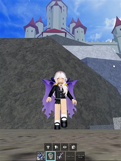Jumping into the Ice Castle in Roblox Blox Fruits