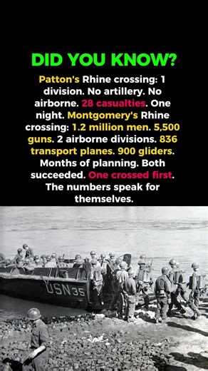 28 Men vs 1.2 Million The Rhine Crossing Difference #ww2 #patton #montgomery