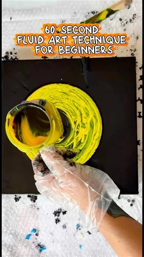 60-Second FLUID ART Technique for BEGINNERS #fluidart #arttutorial #painting