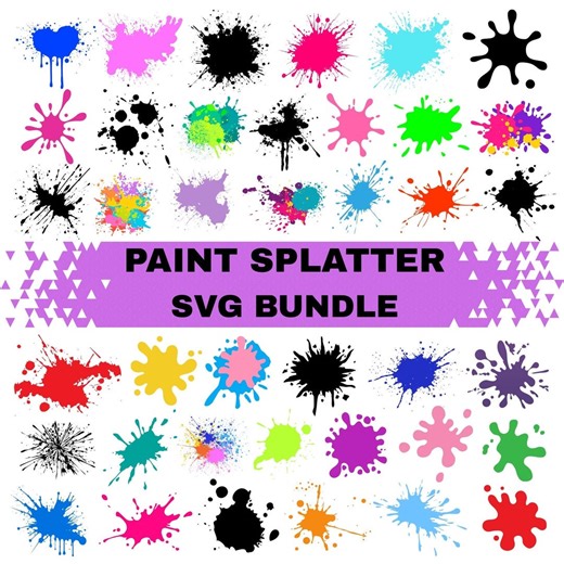 Paint Splatter SVG Bundle:black Ink Splashes , Paint Splats Cut Files(digital Download) - Etsy