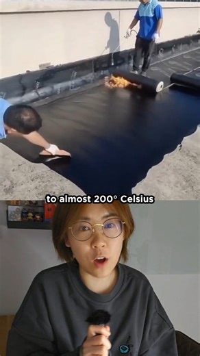 vt.physics on Instagram: "Hot & Sticky: The Magic of Polymer Modified Bitumen in Action The dispenser releases each blob of hot bitumen glue so it lands perfectly in place, even as the truck keeps moving. Polymer modified bitumen, a petroleum based binder, becomes a thick, syrupy liquid when heated to about 200 degrees Celsius, allowing it to spread and form a strong adhesive layer. As it cools, the long polymer chains inside reentangle and harden, creating a tough bond. Right after that, a work