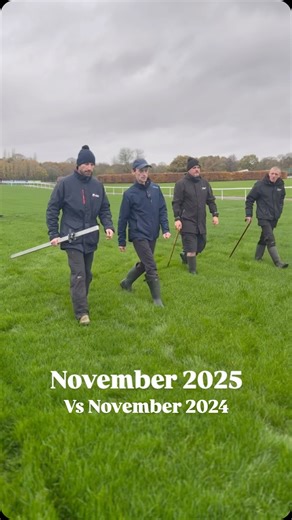❄️ November 2024 vs 🌧️ November 2025, what a difference a year makes! No snow in sight and perfect jump racing conditions at Haydock Park as we gear up for Betfair Chase Day 🏇🏻 | Haydock Park