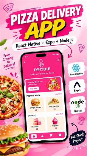 Pizza Delivery App built with React Native + Expo! | Free Source Code #shorts