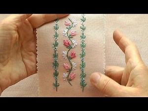 Watch These Border of Mini Flowers Appear Like Magic! Border Line Embroidery