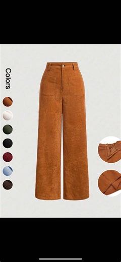 #Women's Plain Pocket Button Front Wide Leg Pants, Casual High Waist Trousers for Daily Wear, Ladies Bottoms for All Seasons, Baggy Pants#fypシ #tiktokshop