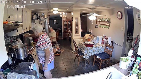 Moment Grandma's attempt to can tomatoes goes explosively wrong