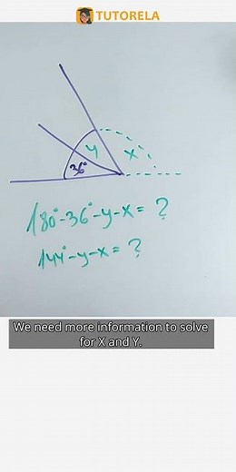 📐 Finding Missing Angles: 36° Adjacent Angle Problem Solved! #Math #Angles