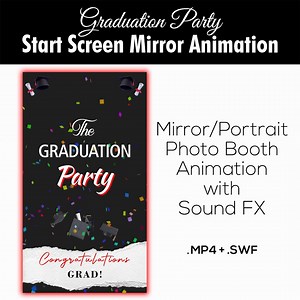 Graduation Party Start Screen & Mirror Photo Booth Animation With Sound FX - Etsy Canada