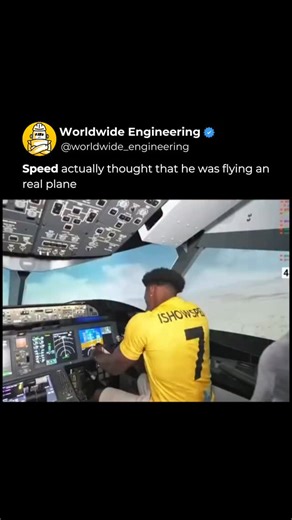 WORLDWIDE ENGINEERING 🌍 on Instagram: "Speed stepped into a full-motion flight simulator that feels almost identical to a real cockpit. Surrounded by working instrument panels, wraparound visuals, and motion systems that replicate acceleration, turbulence, and turns, the simulator mirrors the same avionics logic and flight physics used in airline pilot training. Hydraulic platforms and software-driven aerodynamics work together so convincingly that the brain quickly accepts the environment as r