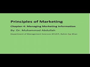 Principles of Marketing- Chapter-4. Managing Marketing Information