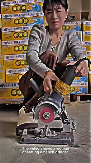 Bench Grinder in Action Shaping Metal Sparks Visible Process