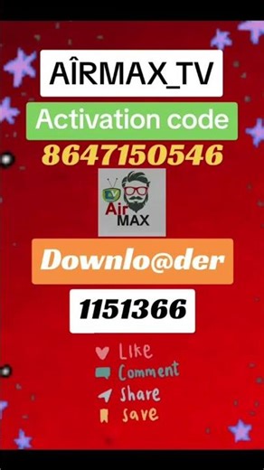 AIRMAX_TV + ACTIVATION CODE !! #smartphone #tv #android #app #smartphone #smarttv #downloader #code