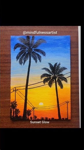 Beginner Acrylic Painting That Looks Professional #shorts #sunset #art