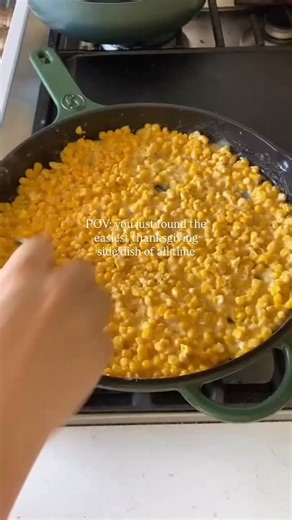 If you’re looking for the worlds easiest Thanksgiving side that people freak out for - it’s this!! This hot honey butter skillet corn is one of my favorite quick and easy holiday side dishe thatyYou can make it with canned corn, frozen corn or even fresh corn. And best of all, you probably already have the other ingredients in your pantry. 🩷 Comment “recipe plz” to get the full recipe sent straight to your inbox. 🩷 🌽 3 tbsp salted butter 🌽 2 cans sweet corn, drained 🌽 3 oz cream cheese, cub