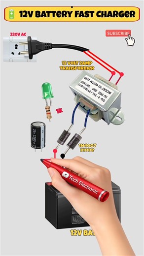 🔋Automatic 12V Battery Charger with Auto Cut Off | Full Circuit Diagram & Working #shorts #viral