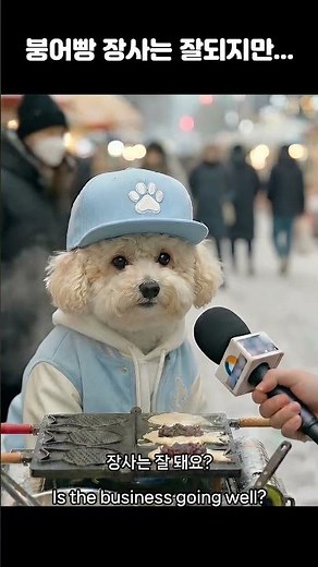 붕어빵 장사는 잘되지만... #강아지인터뷰 #puppy #puppyinterview #강아지ai #강아지 #dog, #댕댕이 #멍멍이 #말하는강아지