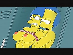 Marge and Bart Simpsons