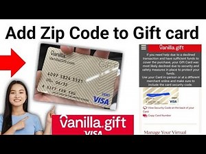 How to Add Zip Code to Vanilla Gift Card - 2025