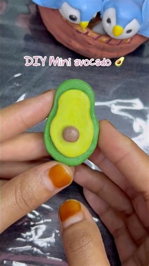 DIY Air Dry Clay Avocado🥑So Easy! #shorts #ytshorts #craft #clayart