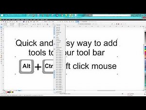 Corel Draw Tips & Tricks Quick & Easy way to add tools to your tool bar