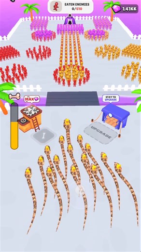 🐍 SNAKES VS LITTLE PEOPLE #snakeclash #anaconda #jaidmeel #shorts #gamerslevel #snakerun