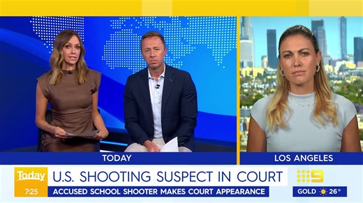 Accused US school shooter Colt Gray and his father Colin Gray, have both made their first appearances in a Georgia court, charged with the murder of four people. #9News DETAILS: https://nine.social/NIL | 9 News