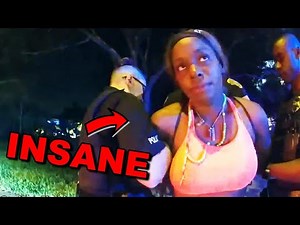 Insane Drunk Woman does YOGA During Arrest