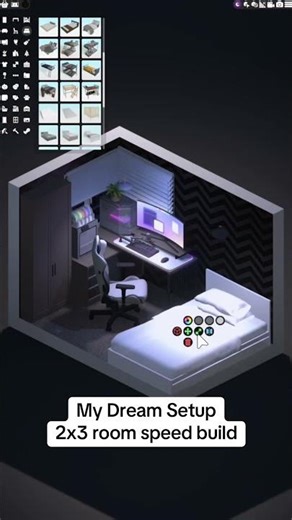 2x3 room speed build #gaming #cozy #fyp #wholesomegames #room