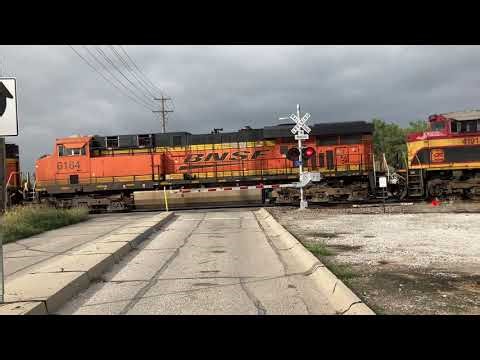 BNSF 6117 Coal Train w/ KCS DPU East, S. 1st St. Railroad Crossing, Lincoln NE